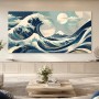 Japanische Wellen und Berge als Leinwandbild oder Acrylbild
