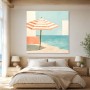 Pastellfarbene Küstenszene als Leinwand oder Poster für helle Räume