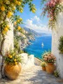 Mediterrane Küstenidylle als Leinwandbild oder Poster