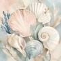 Muschelmeer in Pastelltönen, Leinwand oder Poster für stilvolle Räume