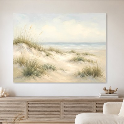 Sanfte Dünen am Meer als Leinwand oder Poster