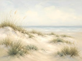 Sanfte Dünen am Meer als Leinwand oder Poster