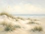 Sanfte Dünen am Meer als Leinwand oder Poster