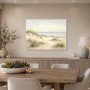 Sanfte Dünen am Meer als Leinwand oder Poster