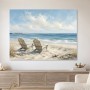 Zwei Strandstühle am Meer, Leinwand oder Poster