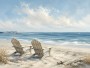 Zwei Strandstühle am Meer, Leinwand oder Poster