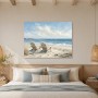 Zwei Strandstühle am Meer, Leinwand oder Poster