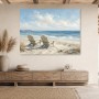 Zwei Strandstühle am Meer, Leinwand oder Poster