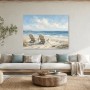 Zwei Strandstühle am Meer, Leinwand oder Poster