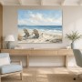 Zwei Strandstühle am Meer, Leinwand oder Poster