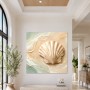 Muschelmotiv als Leinwand oder Acrylbild in sanften Naturtönen