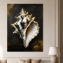 Muschel in Schwarz und Gold, Acrylbild oder Fine Art Print