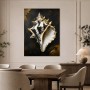 Muschel in Schwarz und Gold, Acrylbild oder Fine Art Print