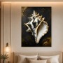 Muschel in Schwarz und Gold, Acrylbild oder Fine Art Print