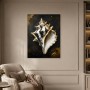 Muschel in Schwarz und Gold, Acrylbild oder Fine Art Print