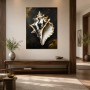 Muschel in Schwarz und Gold, Acrylbild oder Fine Art Print