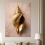 Goldene Muschel als Wandbild oder Acrylbild mit edler Marmoroptik
