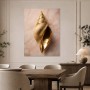 Goldene Muschel als Wandbild oder Acrylbild mit edler Marmoroptik