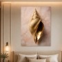Goldene Muschel als Wandbild oder Acrylbild mit edler Marmoroptik