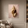 Goldene Muschel als Wandbild oder Acrylbild mit edler Marmoroptik