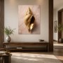 Goldene Muschel als Wandbild oder Acrylbild mit edler Marmoroptik