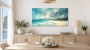 Karibischer Strand bei Licht und Wolken als Leinwand oder Poster