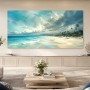 Karibischer Strand bei Licht und Wolken als Leinwand oder Poster