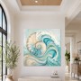 Abstraktes Wandbild mit Muschelmotiv, Leinwand oder Acrylbild in Meeresfarben