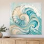 Abstraktes Wandbild mit Muschelmotiv, Leinwand oder Acrylbild in Meeresfarben