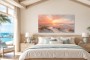 Sanfter Sonnenuntergang am Strand als Leinwand oder Poster
