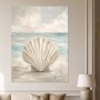 Muschel am Meer als Leinwand oder Poster in sanften Naturtönen