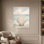 Muschel am Meer als Leinwand oder Poster in sanften Naturtönen