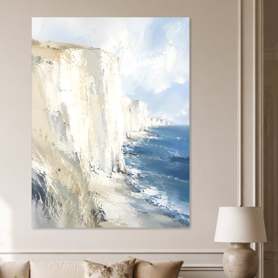 Küstenklippen als Wandbild oder Acrylbild in heller, ruhiger Stimmung
