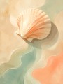 Muscheln und sanfte Wellen als Leinwand oder Poster