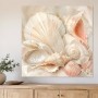 Muscheln und Seestern als Leinwand oder Poster in zarten Naturtönen