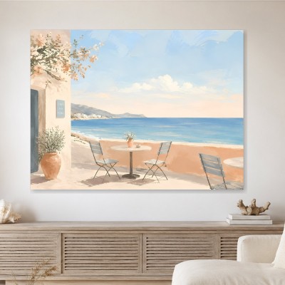Mediterrane Küstenruhe als Leinwandbild oder Kunstdruck