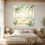 Tropische Ruhe am Strand, Leinwand oder Poster im hellen Pastellstil