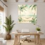 Tropische Ruhe am Strand, Leinwand oder Poster im hellen Pastellstil