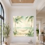 Tropische Ruhe am Strand, Leinwand oder Poster im hellen Pastellstil