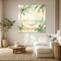 Tropische Ruhe am Strand, Leinwand oder Poster im hellen Pastellstil
