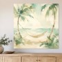 Tropische Ruhe am Strand, Leinwand oder Poster im hellen Pastellstil