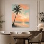 Palmenstrand bei Sonnenuntergang als Leinwand oder Poster