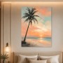 Palmenstrand bei Sonnenuntergang als Leinwand oder Poster
