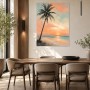 Palmenstrand bei Sonnenuntergang als Leinwand oder Poster