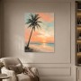 Palmenstrand bei Sonnenuntergang als Leinwand oder Poster