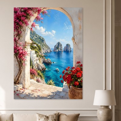 Mediterrane Küstenromantik als Wandbild oder Kunstdruck