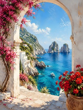 Mediterrane Küstenromantik als Wandbild oder Kunstdruck Mediterrane Küstenromantik als Wandbild oder Kunstdruck