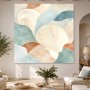 Abstraktes Wandbild oder Leinwand mit sanften Muschelformen