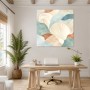 Abstraktes Wandbild oder Leinwand mit sanften Muschelformen