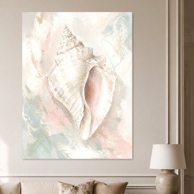 Elegantes Muschelmotiv als Leinwand oder Poster in Pastellfarben